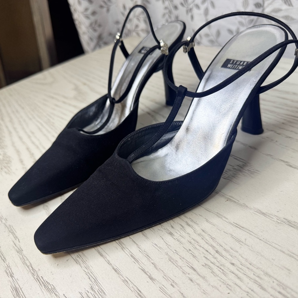 Vintage Stuart Weitzman Black Strappy Heels